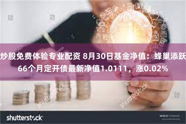 炒股免费体验专业配资 8月30日基金净值：蜂巢添跃66个月定开债最新净值1.0111，涨0.02%