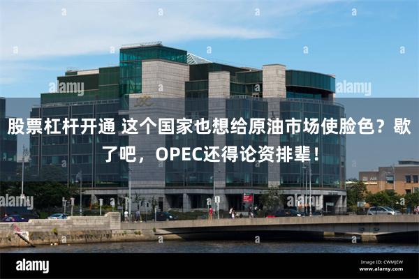 股票杠杆开通 这个国家也想给原油市场使脸色？歇了吧，OPEC还得论资排辈！