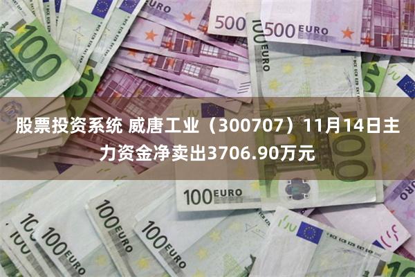 股票投资系统 威唐工业（300707）11月14日主力资金净卖出3706.90万元