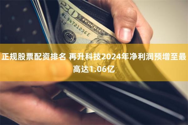 正规股票配资排名 再升科技2024年净利润预增至最高达1.06亿