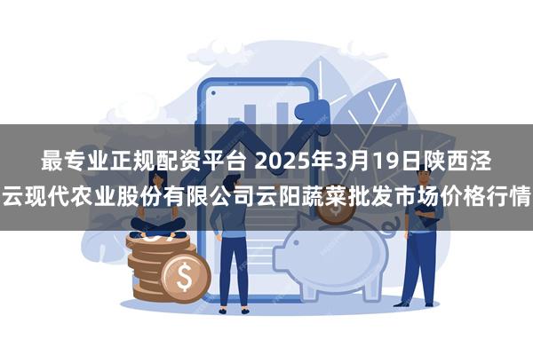 最专业正规配资平台 2025年3月19日陕西泾云现代农业股份有限公司云阳蔬菜批发市场价格行情