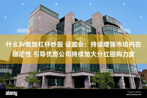 什么叫做加杠杆炒股 证监会：持续增强市场内在稳定性 引导优质公司持续加大分红回购力度